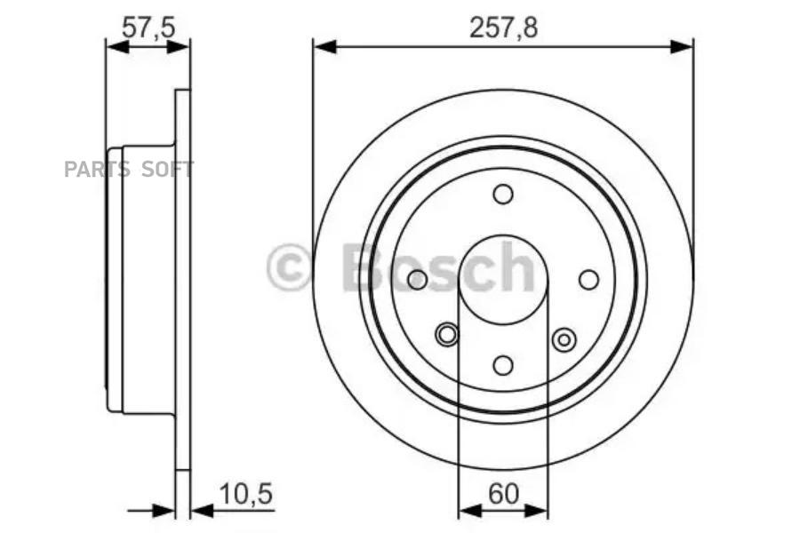 

Тормозной диск Bosch комплект 1 шт. 0986479S08