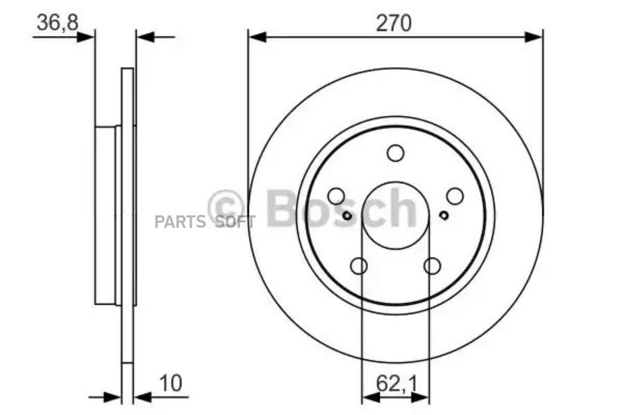 

Тормозной диск Bosch комплект 1 шт. 0986479S64