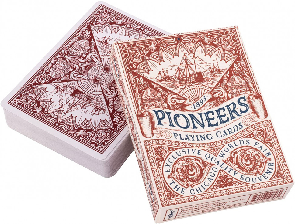 

Игральные карты Ellusionist Pioneers Vintage / Первопроходцы, красные, Ellusionist Pioneers Vintage / Первопроходцы, красные