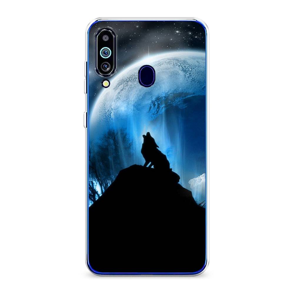 

Чехол на Samsung Galaxy M40 "Волк 2", Синий;черный;белый, 28750-1
