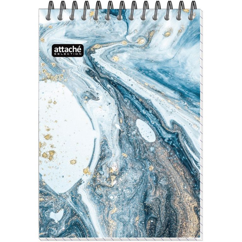 

Блокнот А6, 80л, клетка, гребень, Attache Selection Fluid Серо-Голубой 4 штуки, bl-293