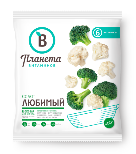 

Овощи Планета Витаминов Салат Любимый замороженные 400 г