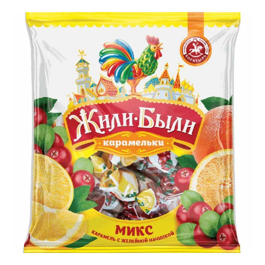 

Карамель Богатырь Жили-Были ассорти с желейной начинкой 200 г