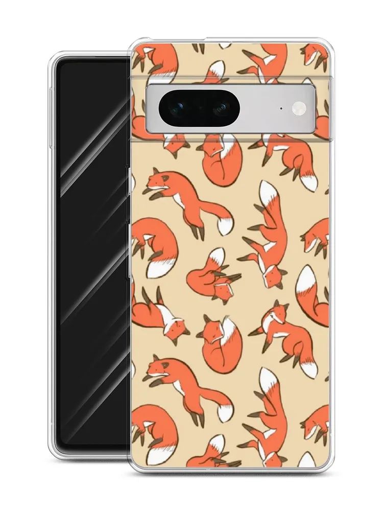 

Чехол Awog на Google Pixel 7 "Лисички фон", Разноцветный