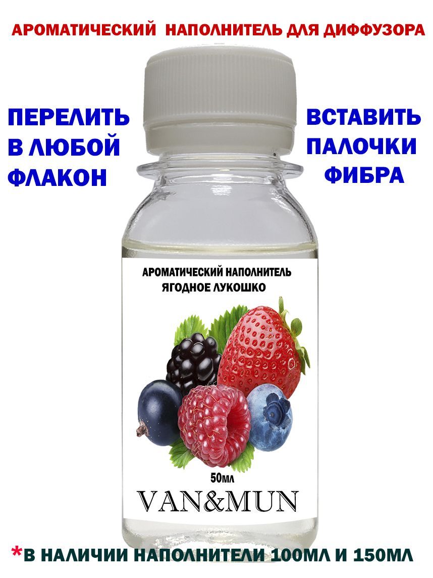 

Ароматический наполнитель для диффузора VAN&MUN Ягодное лукошко 50мл, Наполнитель 50 мл.