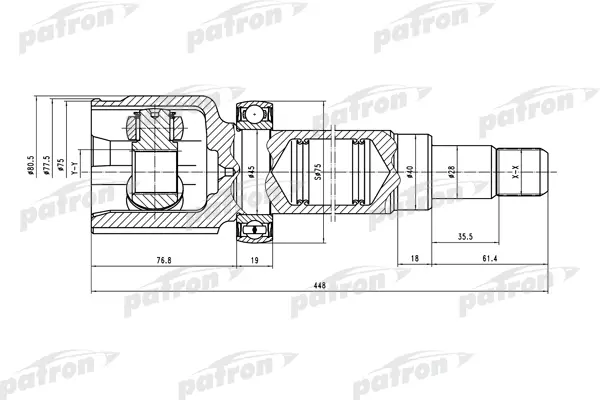 

ШРУС внутр прав к-кт 23x40x21 FORD: FOCUS 98 - 04, FOCUS универсал 99 - 04 PATRON PCV5036