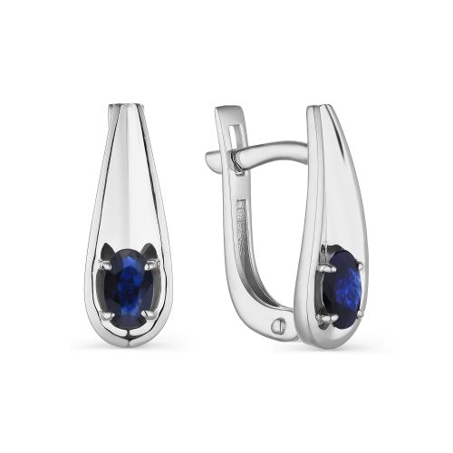 

Серьги из белого золота с сапфиром АЛЬКОР 23546-202, 23546-202
