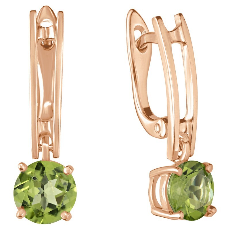 

Серьги из серебра с хризолитом LAZURIT-ONLINE 8225RG, 8225RG