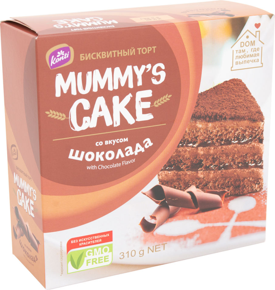 

Торт Konti Mummys cake со вкусом шоколада 310г