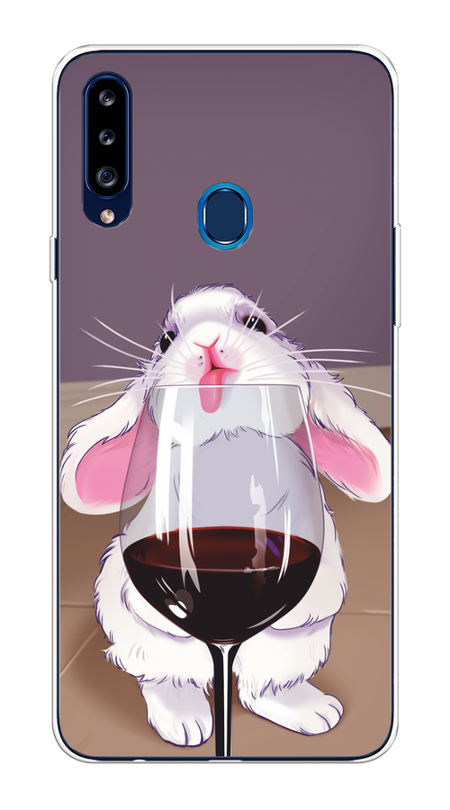 

Чехол на Samsung Galaxy A20s "Кролик с бокалом", Белый;розовый;красный, 2100850-1
