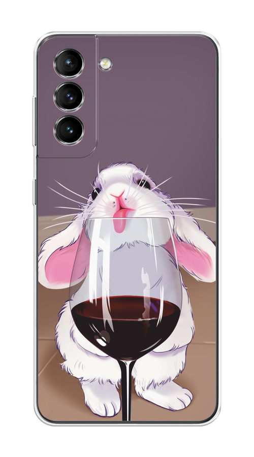 

Чехол на Samsung Galaxy S21 "Кролик с бокалом", Белый;розовый;красный, 2101850-1