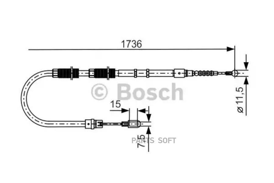 

BOSCH Трос ручника BOSCH 1987477257