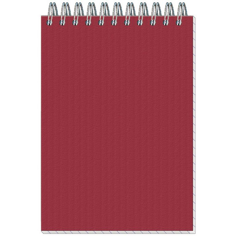 

Блокнот Микровельвет- А6 50л, клетка, спираль, бордо 3 штуки, bl-334
