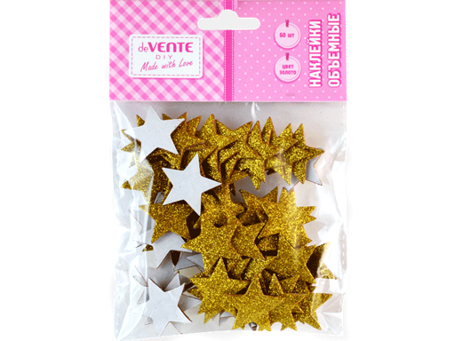 

Набор наклеек объемных deVENTE Gold stars 60шт, из фоамирана 8004071