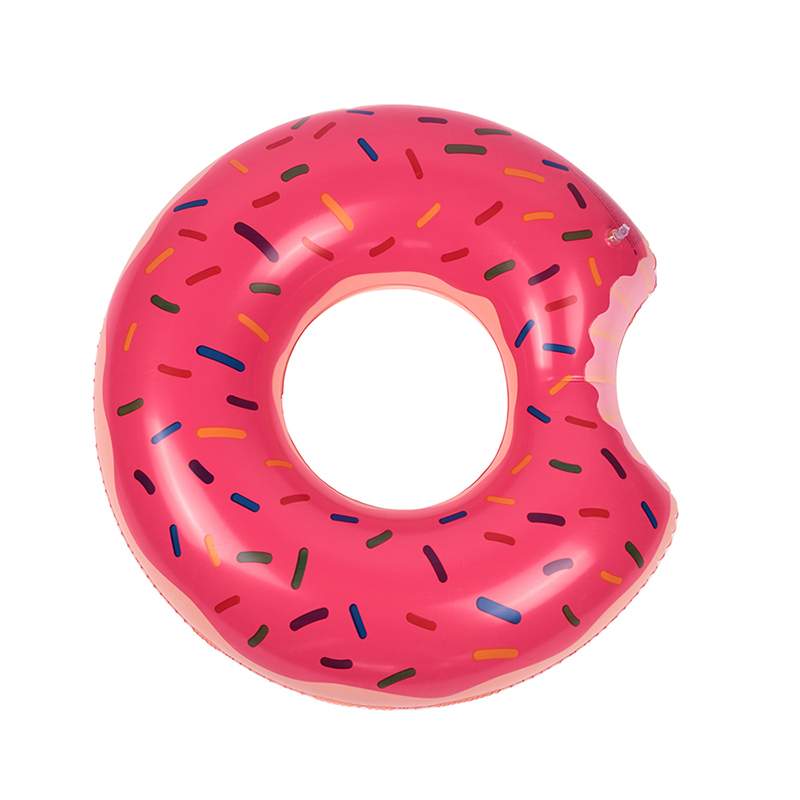 Надувной круг для плавания детский Пончик Strawberry Donut Baziator BG0001 розовый 80 см 300₽