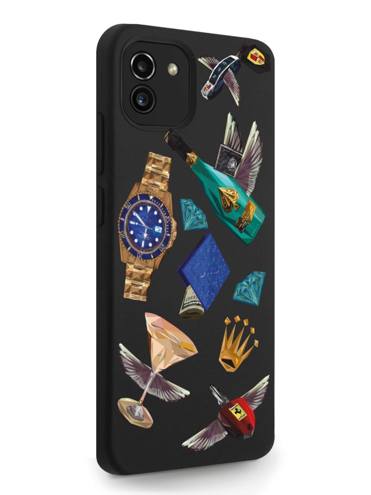 

Чехол MustHaveCase для Samsung Galaxy A03 Luxury lifestyle черный, Samsung Galaxy A03 Luxury lifestyle