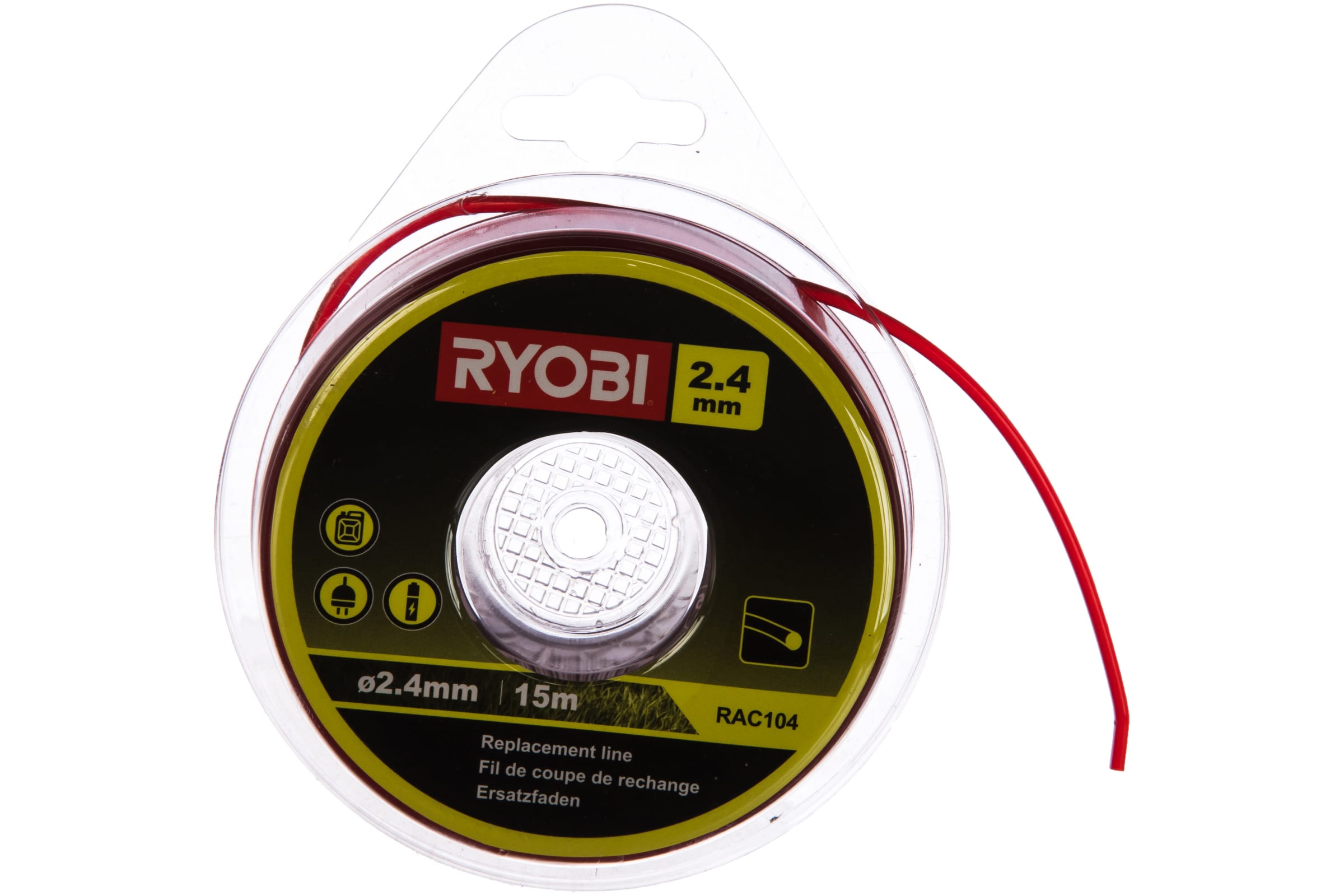 

Леска для триммера прямая круг 2,4 мм Ryobi Rac104 5132002641 15548801 15 м, Красный, RAC104 5132002641