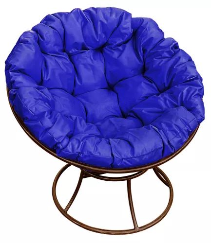 Кресло коричневое M-group Папасан 12010210 синяя подушка