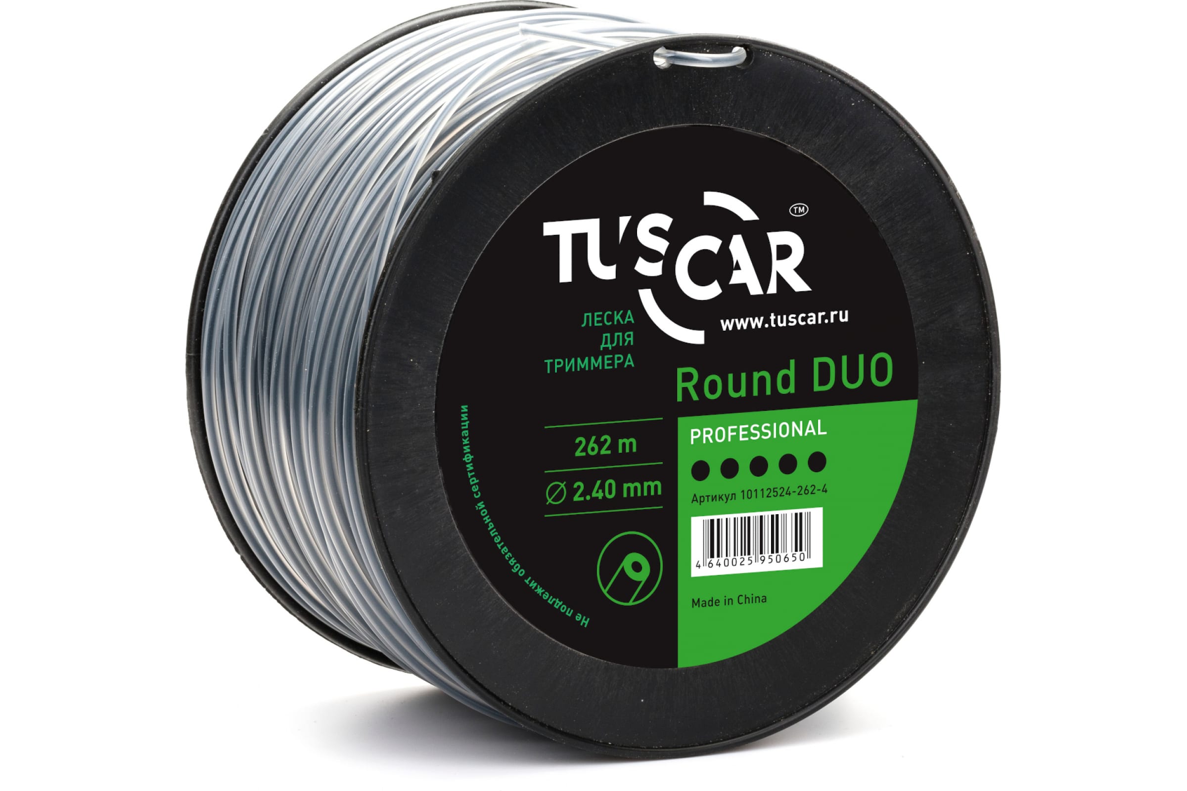 TUSCAR Леска для триммера Round DUO, Professional, 2.4mmx262m 10112524-262-4