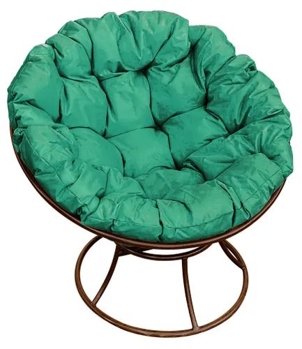 Кресло коричневое M-group Папасан 12010204 зеленая подушка