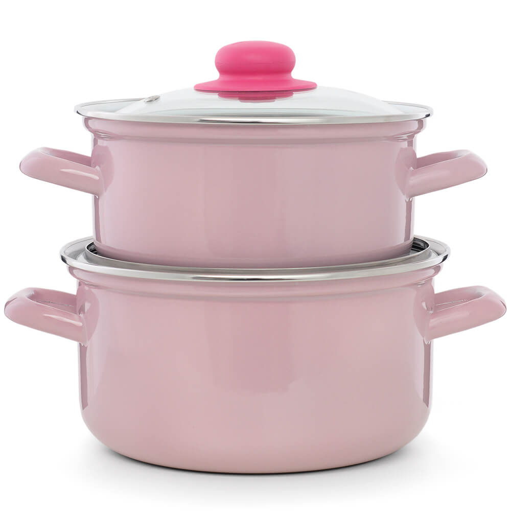 фото Набор посуды эстет розово-сиреневый 2.0 л 3.0 л 4 пр