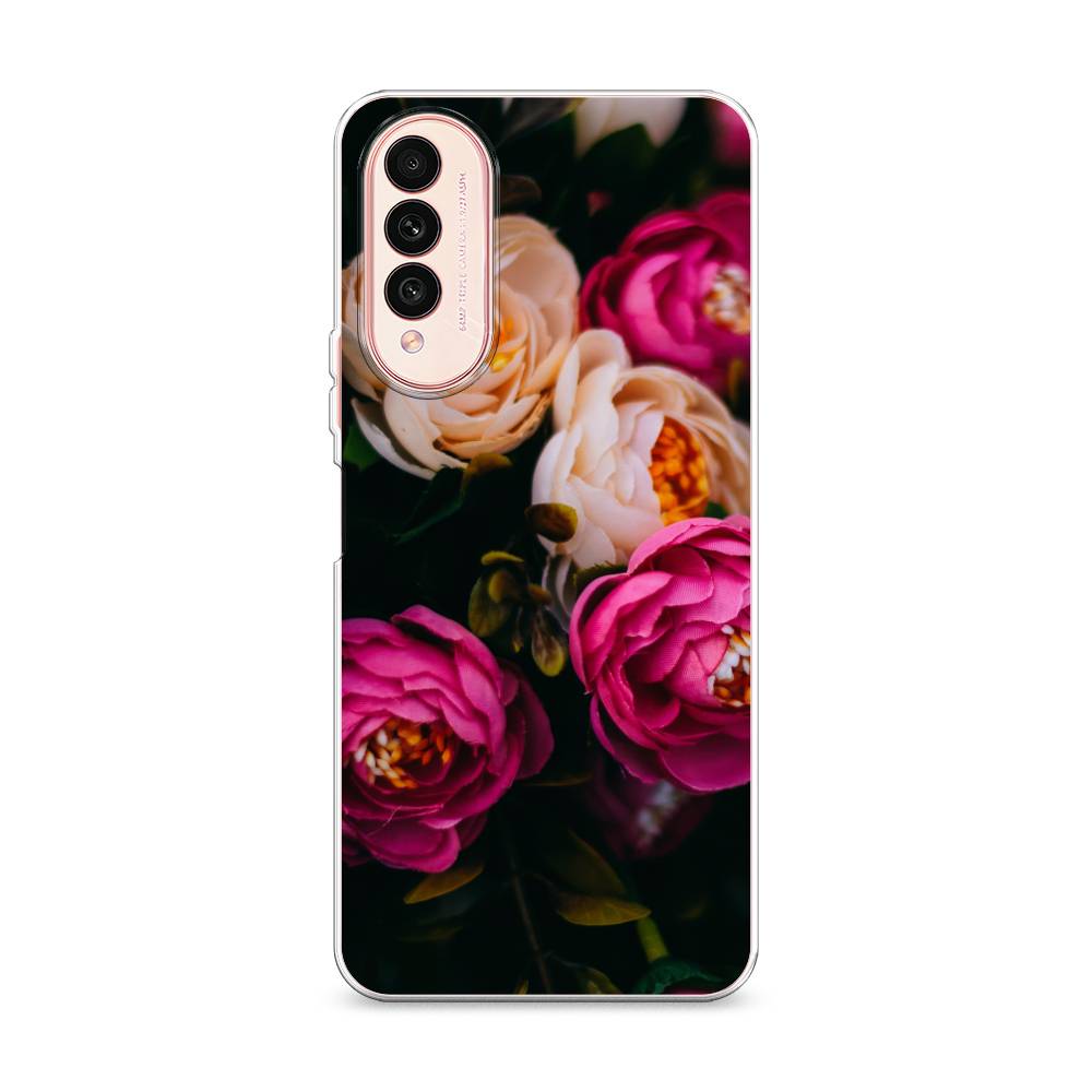 

Чехол Awog на Wiko T50 "Розовые пионы на черном", Разноцветный