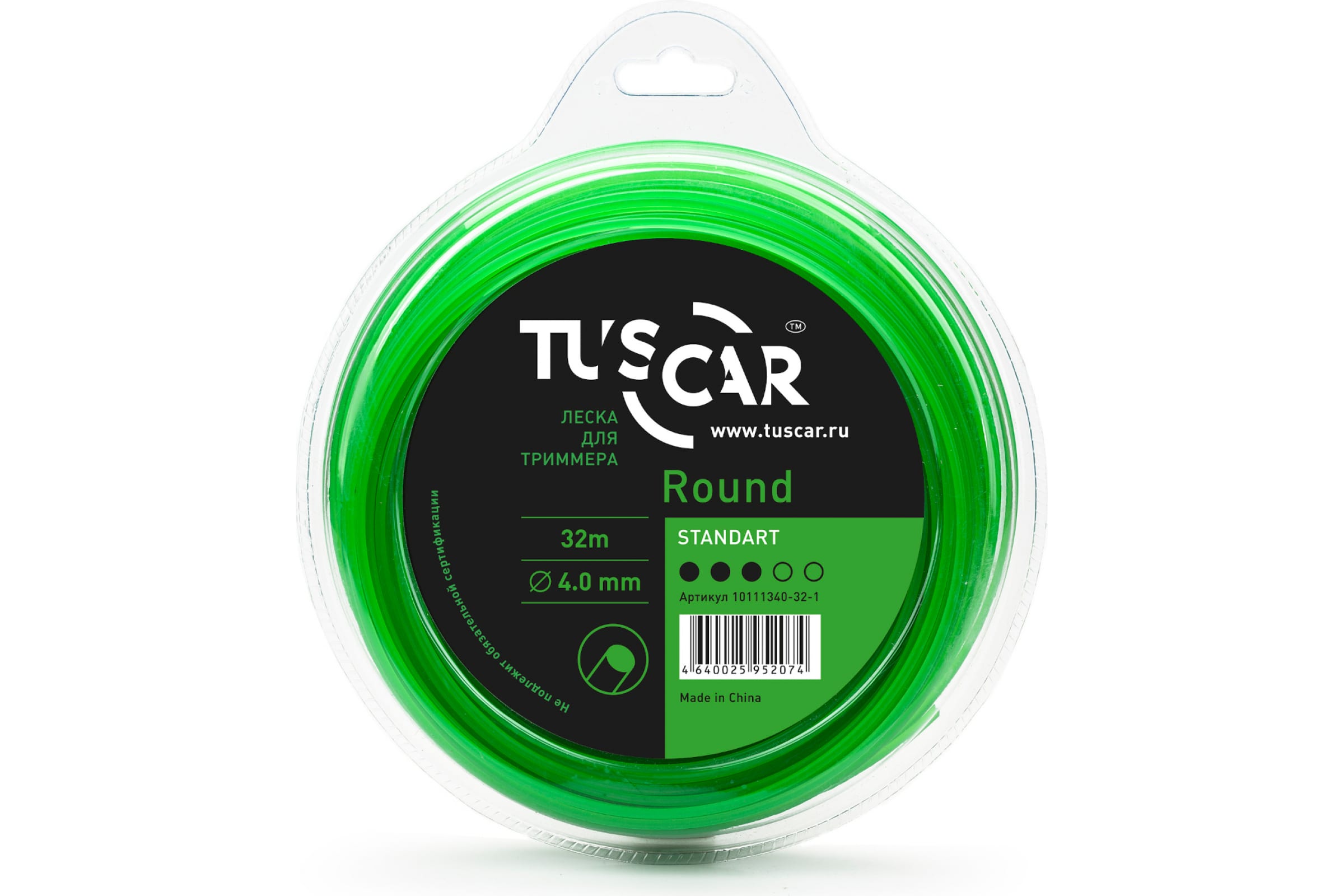 фото Tuscar леска для триммера round, standart, 4.0mmx32m 10111340-32-1