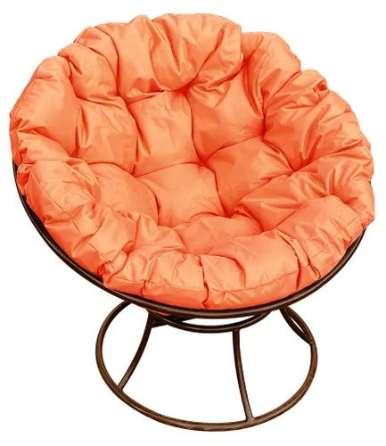 Кресло коричневое M-group Папасан 12010207 оранжевая подушка