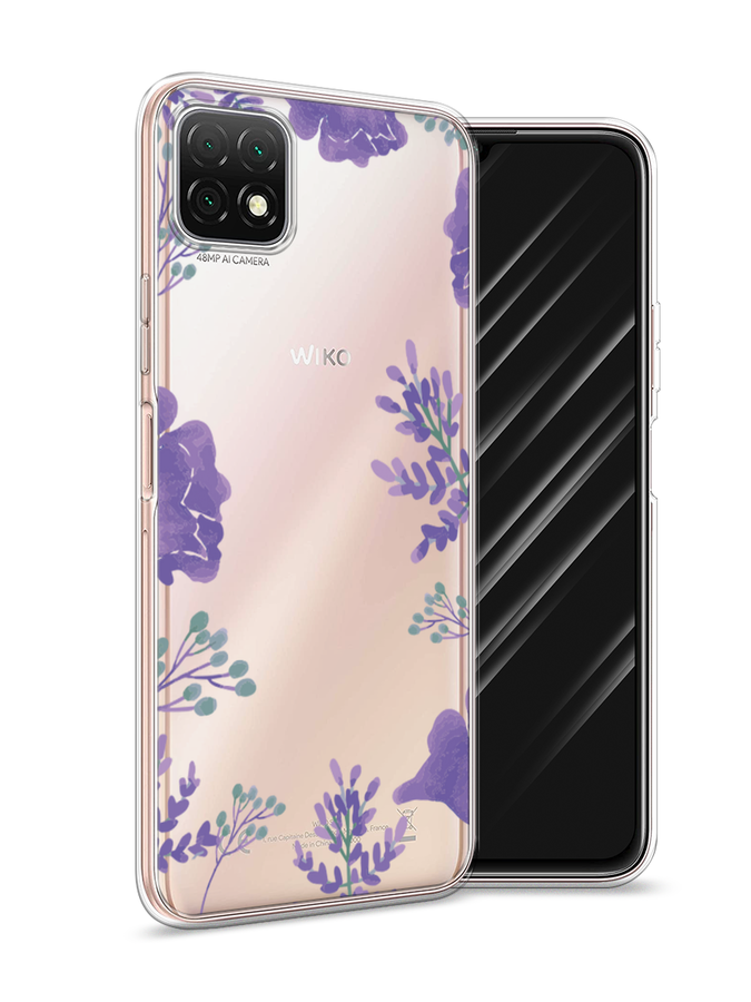 

Чехол Awog на Wiko T3 "Сиреневая цветочная рамка", Разноцветный