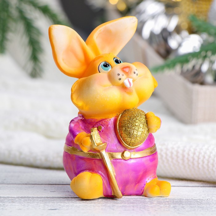 

Копилка "Заяц толстый" рыжий, 8х7х11см