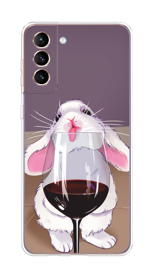 

Чехол на Samsung Galaxy S21 Plus "Кролик с бокалом", Белый;розовый;красный, 2102150-1