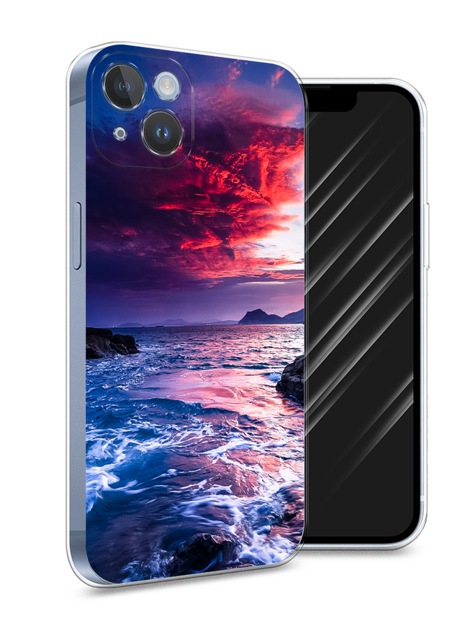 

Чехол Awog на Apple iPhone 14 Plus / Айфон 14 Плюс "Волны 1", Разноцветный, 15350-4