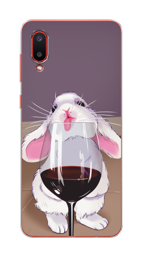 

Чехол на Samsung Galaxy A02 "Кролик с бокалом", Белый;розовый;красный, 2102550-1