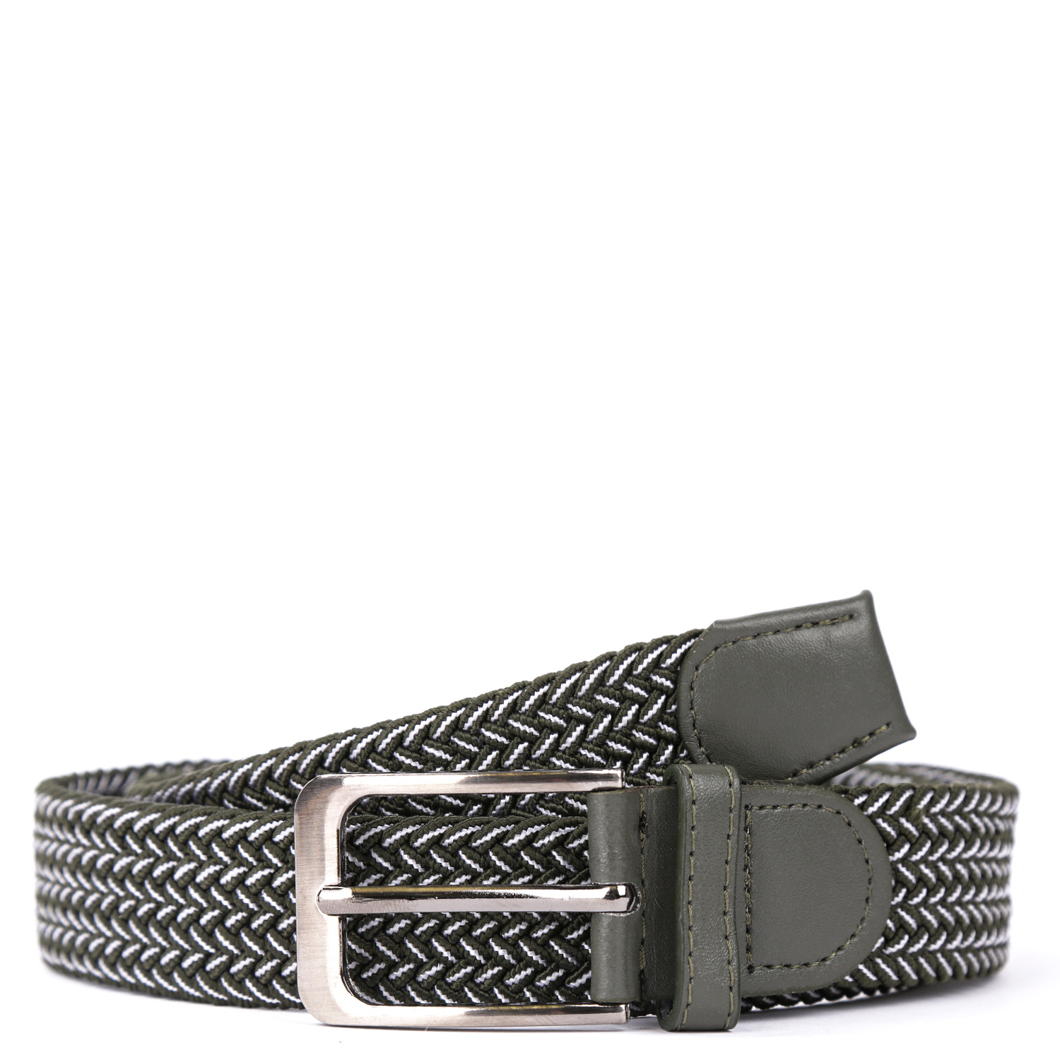 

Ремень унисекс FABRETTI FR141PU-3 хаки/белый, 100 см, FR141PU-3