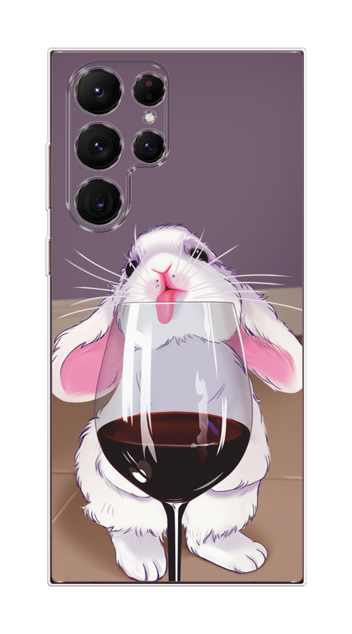 

Чехол на Samsung Galaxy S22 Ultra "Кролик с бокалом", Белый;розовый;красный, 2104050-1