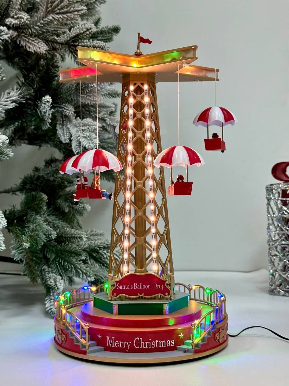 

Новогодняя музыкальная композиция Merry Christmas Карусель Ромашка с подсветкой 43х24 см