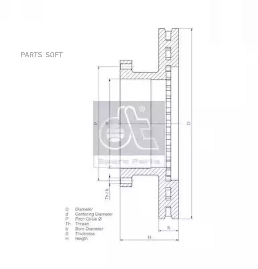 Тормозной диск DT Spare Parts 362062