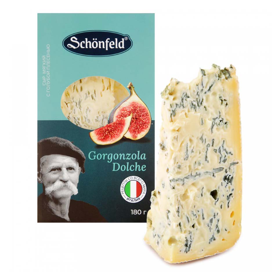Сыр мягкий Schonfeld Gorgonzola Dolche с голубой плесенью 55% 180 г