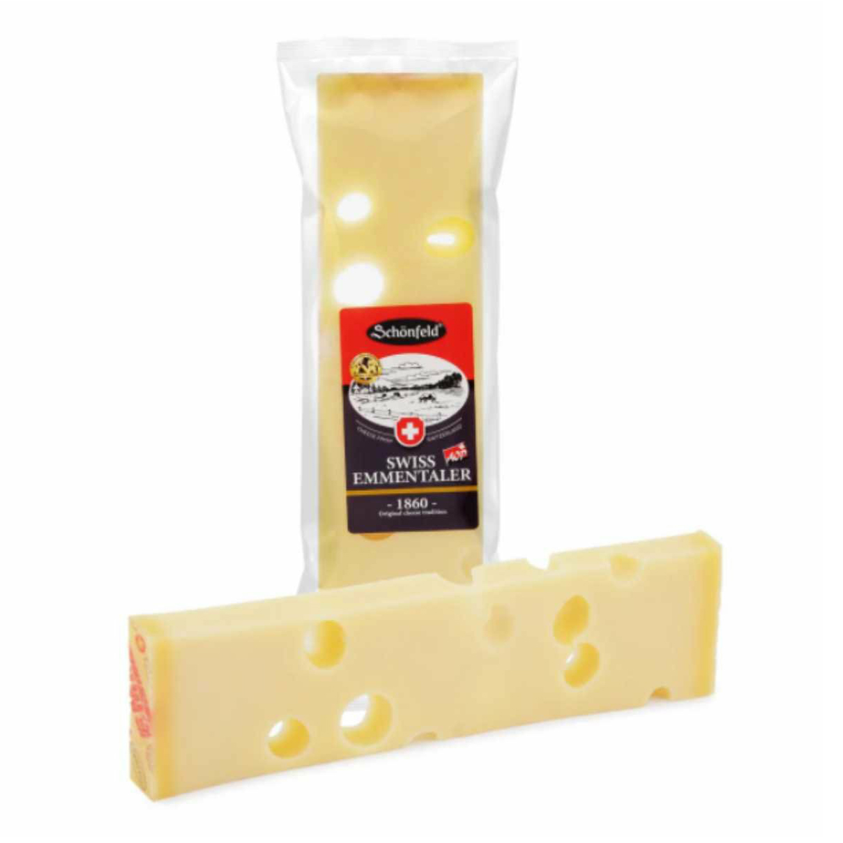 Сыр твердый Schonfeld Swiss Emmentaler AOP 48% 150 г