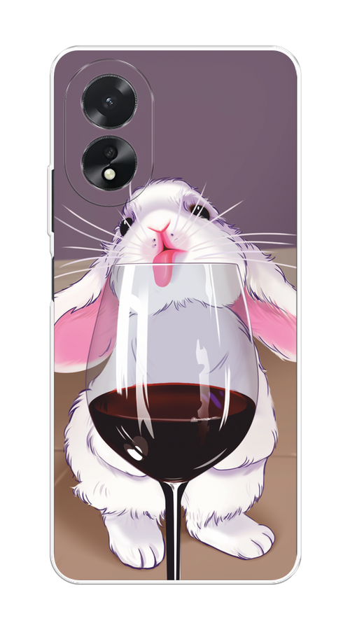 

Чехол на Oppo A38/A18 "Кролик с бокалом", Белый;розовый;красный, 2515450-1