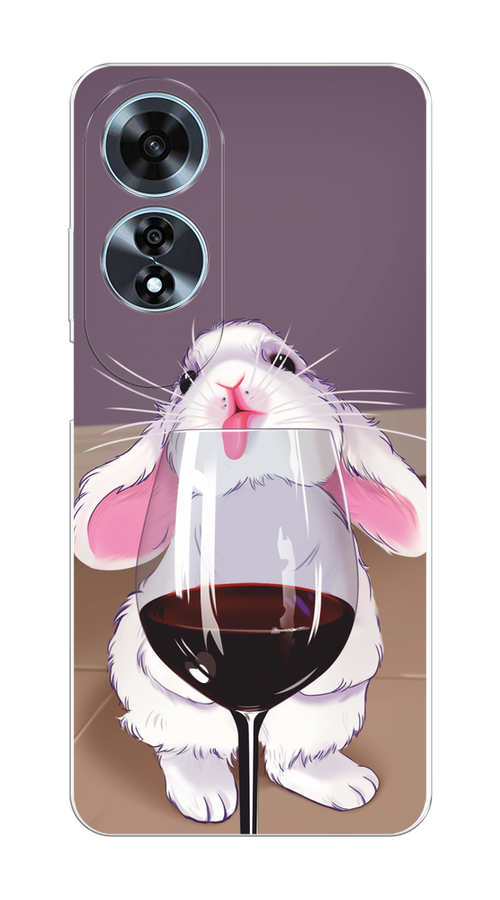 

Чехол на Oppo A60 "Кролик с бокалом", Белый;розовый;красный, 2516950-1