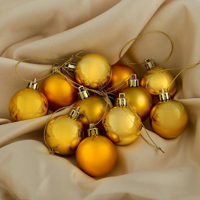 

Шар на ель Зимнее волшебство Однотонный 3276652 36 шт. золотистый, Однотонный