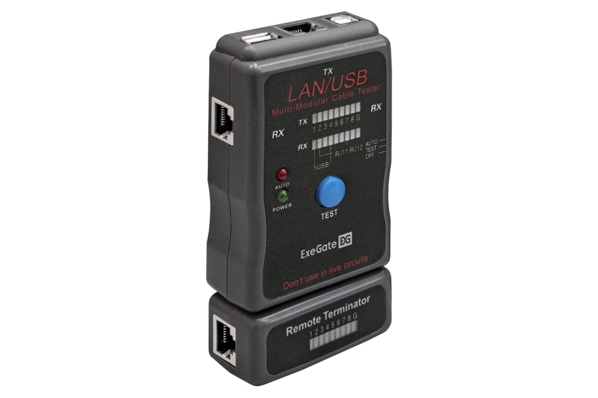 

Exegate EX293160RUS Тестер сетевой ExeGate EX-T5448 для RJ-45/RJ-11/RJ-12/USB