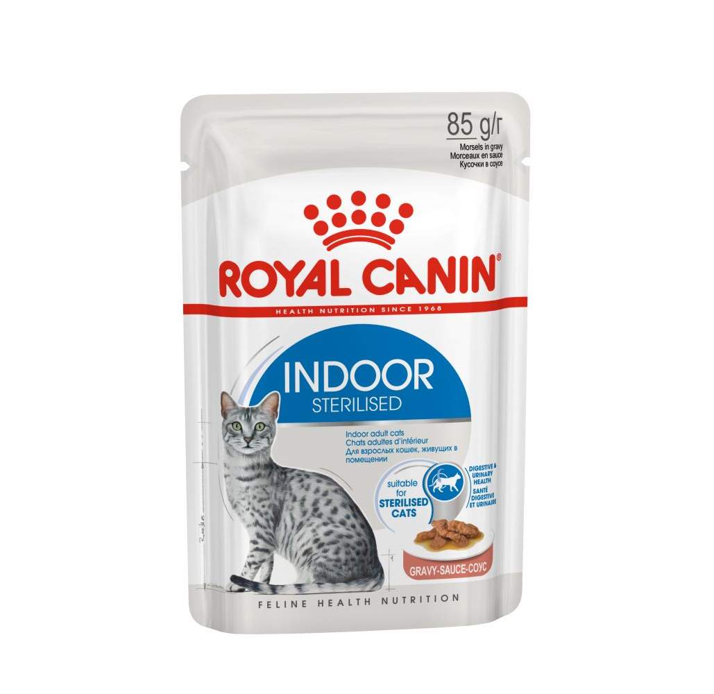 фото Влажный корм для кошек royal canin indoor sterilised, мясо, 85г