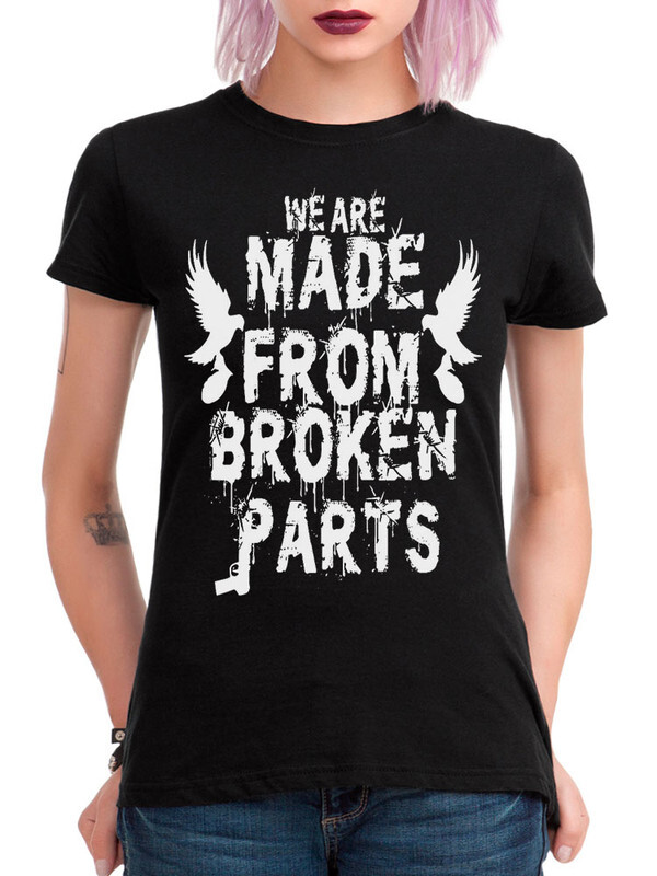 фото Футболка женская design heroes hollywood undead - broken parts черная 3xl