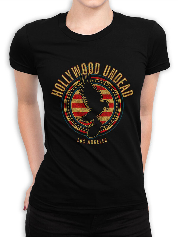 фото Футболка женская design heroes hollywood undead - los angeles черная 2xl