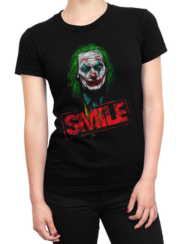 фото Футболка женская design heroes джокер - smile черная 2xl