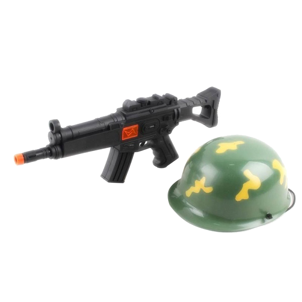 

Набор оружия: игрушка автомат+каска в сетке S375-H41201