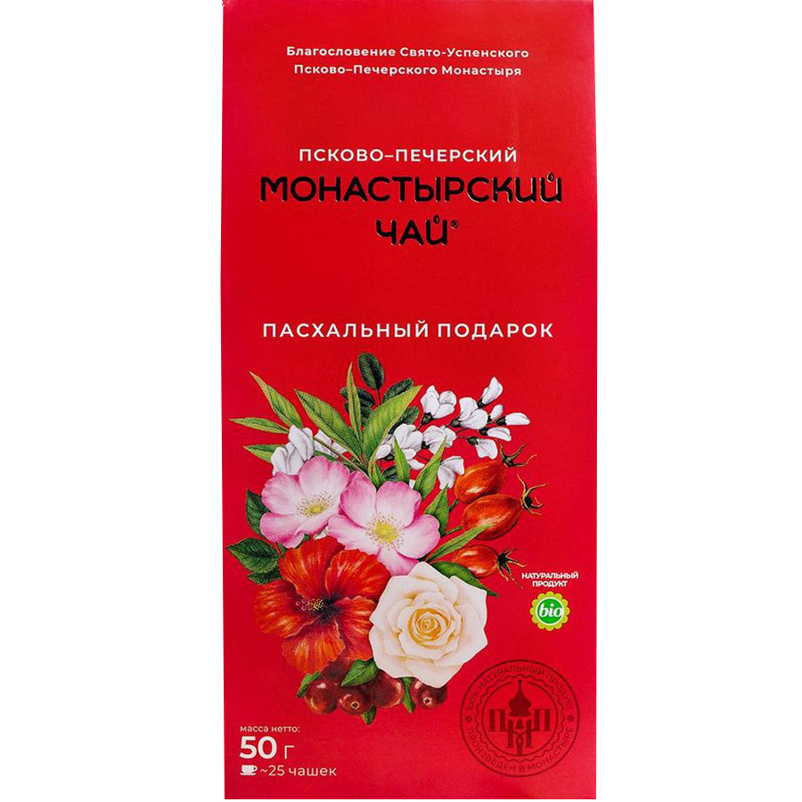 

Чай черный Монастырский чай "Пасхальный подарок", листовой, с добавками, 50 г