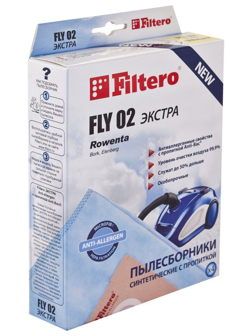 

Пылесборник Filtero FLY 02 Экстра, FLY 02 Экстра